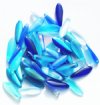 50 5x16mm Matte Transparent Blue AB Dagger Bead Mix Pack
